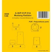 A-36 Apache / P-51 / P-51A Mustang Radiator, 1/48 - CMK 129-4444 A-36 Apache / P-51 / P-51A Mustang Radiator, 1/48 - CMK 129-4444