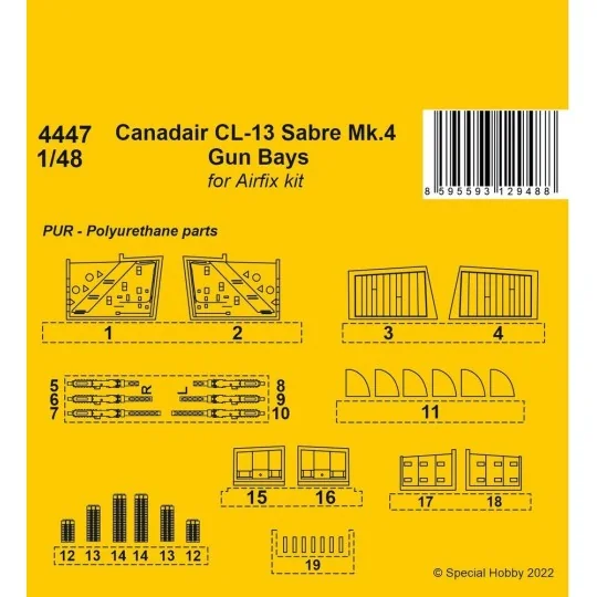 Canadair CL-13 Sabre Mk.4 Gun Bays 1/48 / for Airfix kit - CMK 129-...