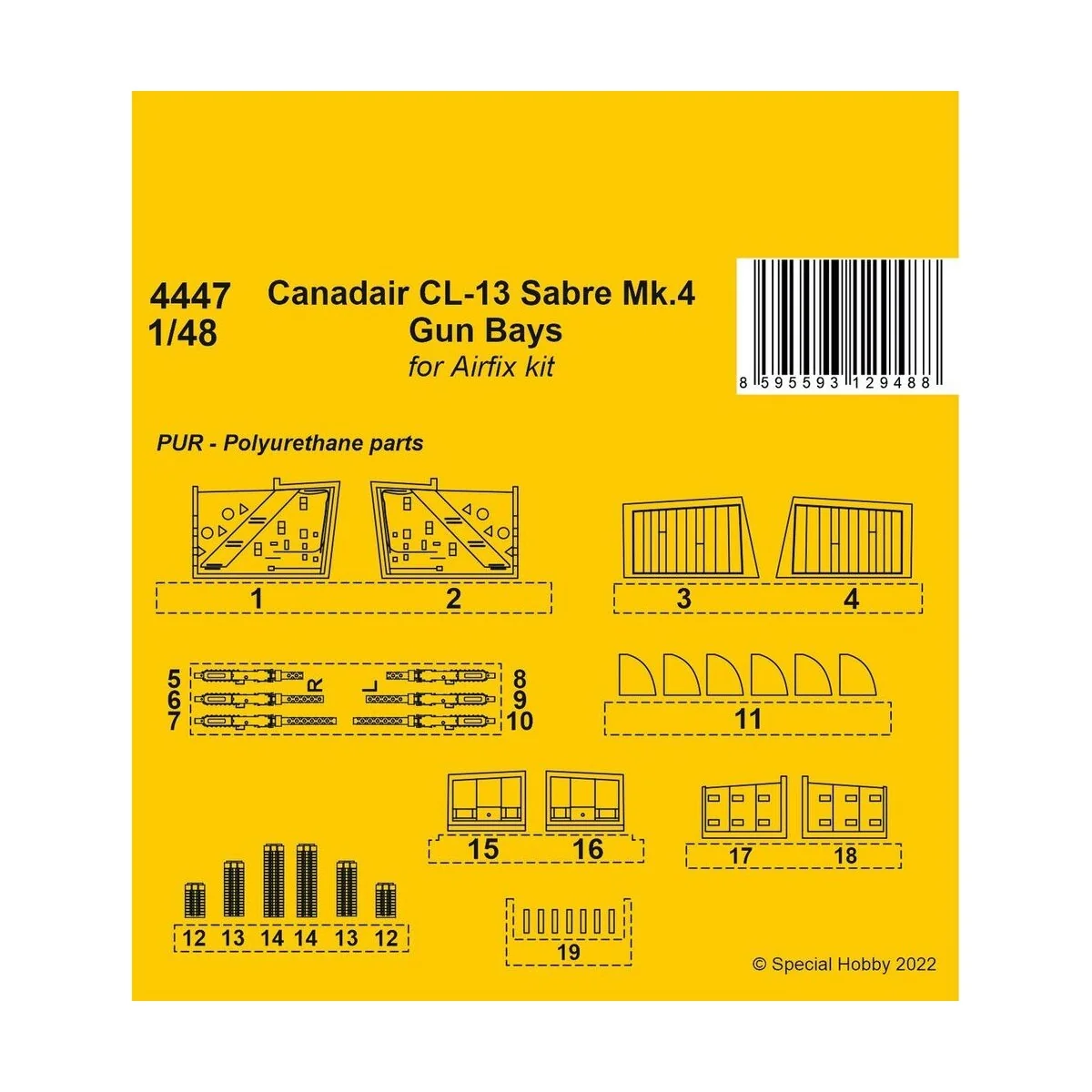 Canadair CL-13 Sabre Mk.4 Gun Bays 1/48 / for Airfix kit - CMK 129-...