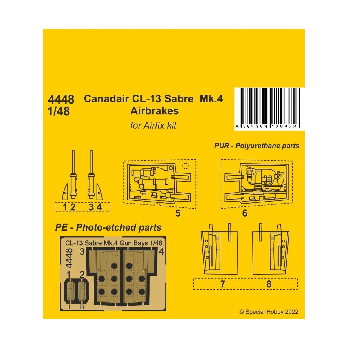 Canadair CL-13 Sabre Mk.4 Airbrakes, 1/48 - CMK 129-4448 Canadair CL-13 Sabre Mk.4 Airbrakes, 1/48 - CMK 129-4448