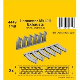 Lancaster Mk.I/III Exhausts 1/48 / for HK Models kit - CMK 129-4449
