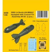2000 Lb Bomb AN-M66A2 equipped with Conical Fin Assembly M130 (2 pc... 2000 Lb Bomb AN-M66A2 equipped with Conical Fin Assembly M130 (2 pc...