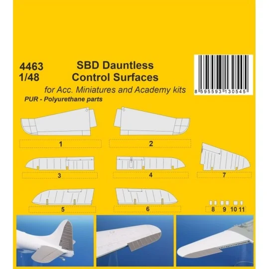 SBD Dauntless Control Surfaces / for Acc. Miniartures and Academy k... SBD Dauntless Control Surfaces / for Acc. Miniartures and Academy k...