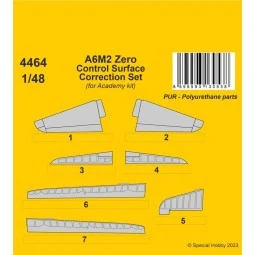 A6M2 Zero Control Surface Correction Set / for Academy kit - CMK 12...