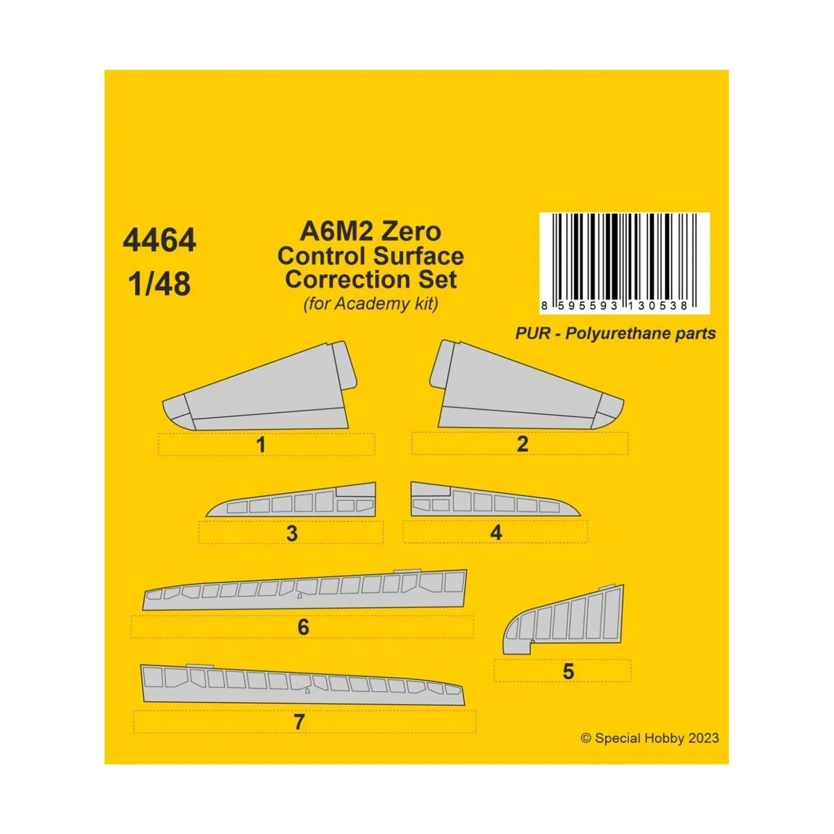 A6M2 Zero Control Surface Correction Set / for Academy kit - CMK 12...