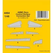 A6M2 Zero Control Surface Correction Set / for Academy kit, 1/48 - ...