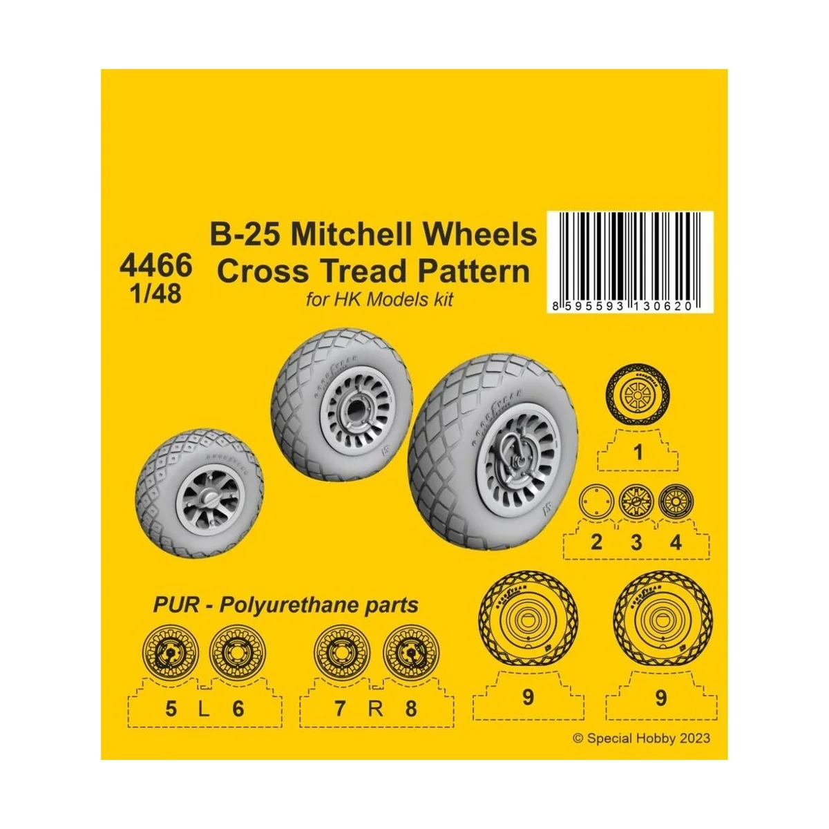B-25 Mitchell Wheels/ Cross Tread Pattern 1/48 / for HK kit, 1/48 -... B-25 Mitchell Wheels/ Cross Tread Pattern 1/48 / for HK kit, 1/48 -...