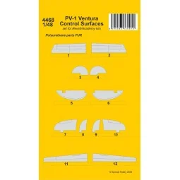 PV-1 Ventura Control Surfaces, 1/48 - CMK 129-4468