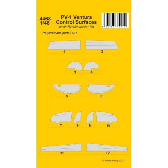 PV-1 Ventura Control Surfaces, 1/48 - CMK 129-4468 PV-1 Ventura Control Surfaces, 1/48 - CMK 129-4468