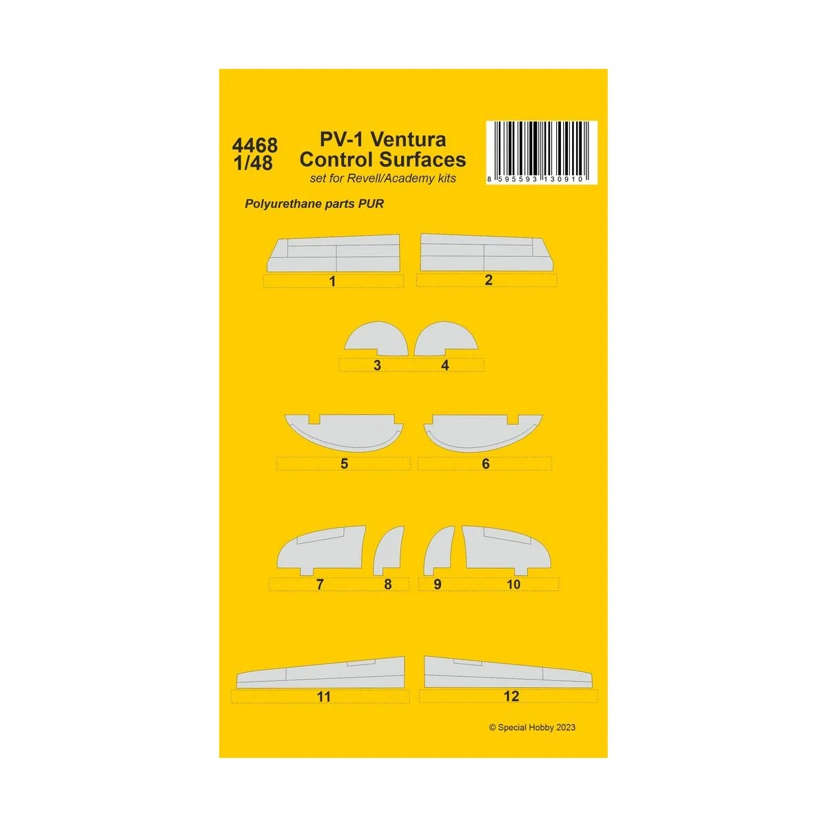 PV-1 Ventura Control Surfaces, 1/48 - CMK 129-4468 PV-1 Ventura Control Surfaces, 1/48 - CMK 129-4468