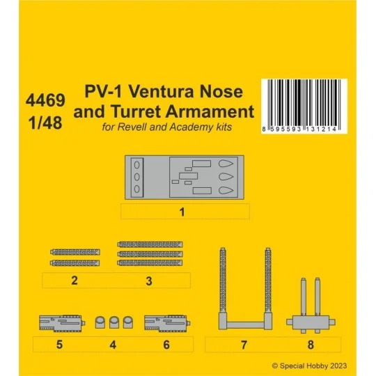 PV-1 Ventura Nose and Turret Armament, 1/48 - CMK 129-4469 PV-1 Ventura Nose and Turret Armament, 1/48 - CMK 129-4469