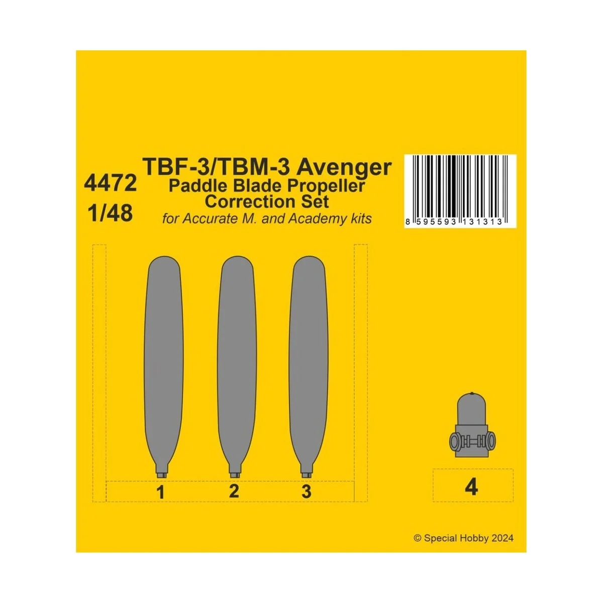 TBF-3/TBM-3 Avenger Paddle Blade Propeller Correction Set 1/48 for ...