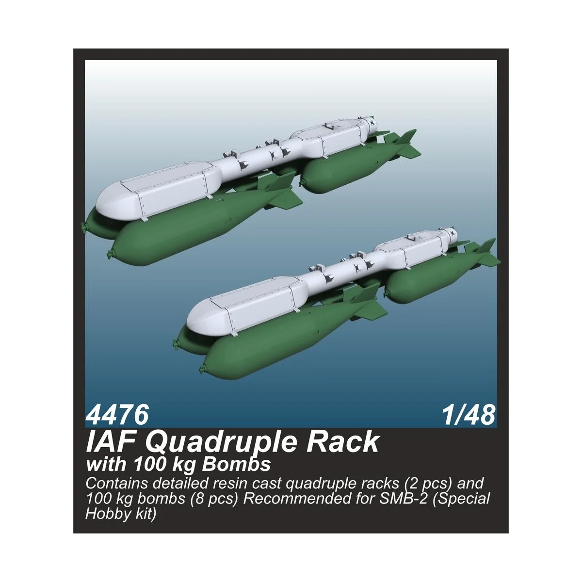IAF Quadruple Rack with 100 kg Bombs (2 pcs.) / for SMB-2, Sa´ar an...
