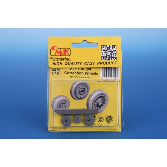F9F Cougar Correction Wheels / for Kitty Hawk kits, 1/48 - CMK 129-...