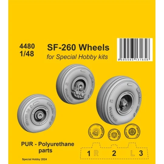 SF-260 Wheels / for SH kits, 1/48 - CMK 129-4480
