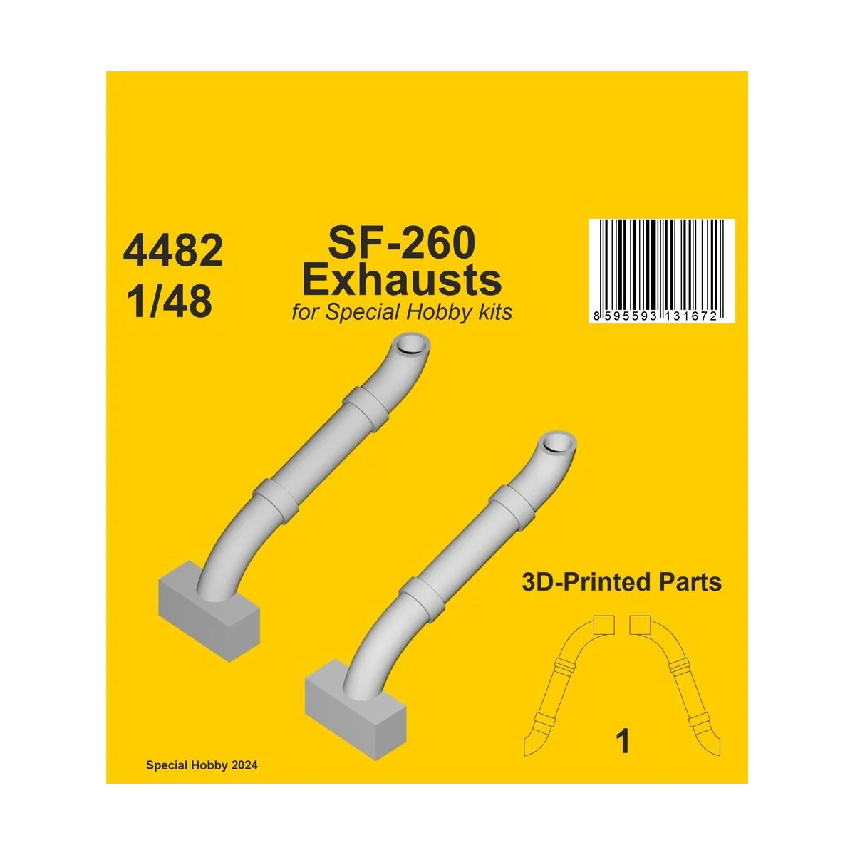 SF-260 Exhausts / for SH kits, 1/48 - CMK 129-4482