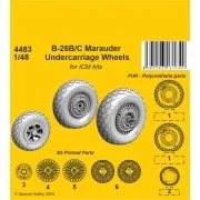 B-26B/C Marauder Undercarriage Wheels / for ICM kit, 1/48 - CMK 129...