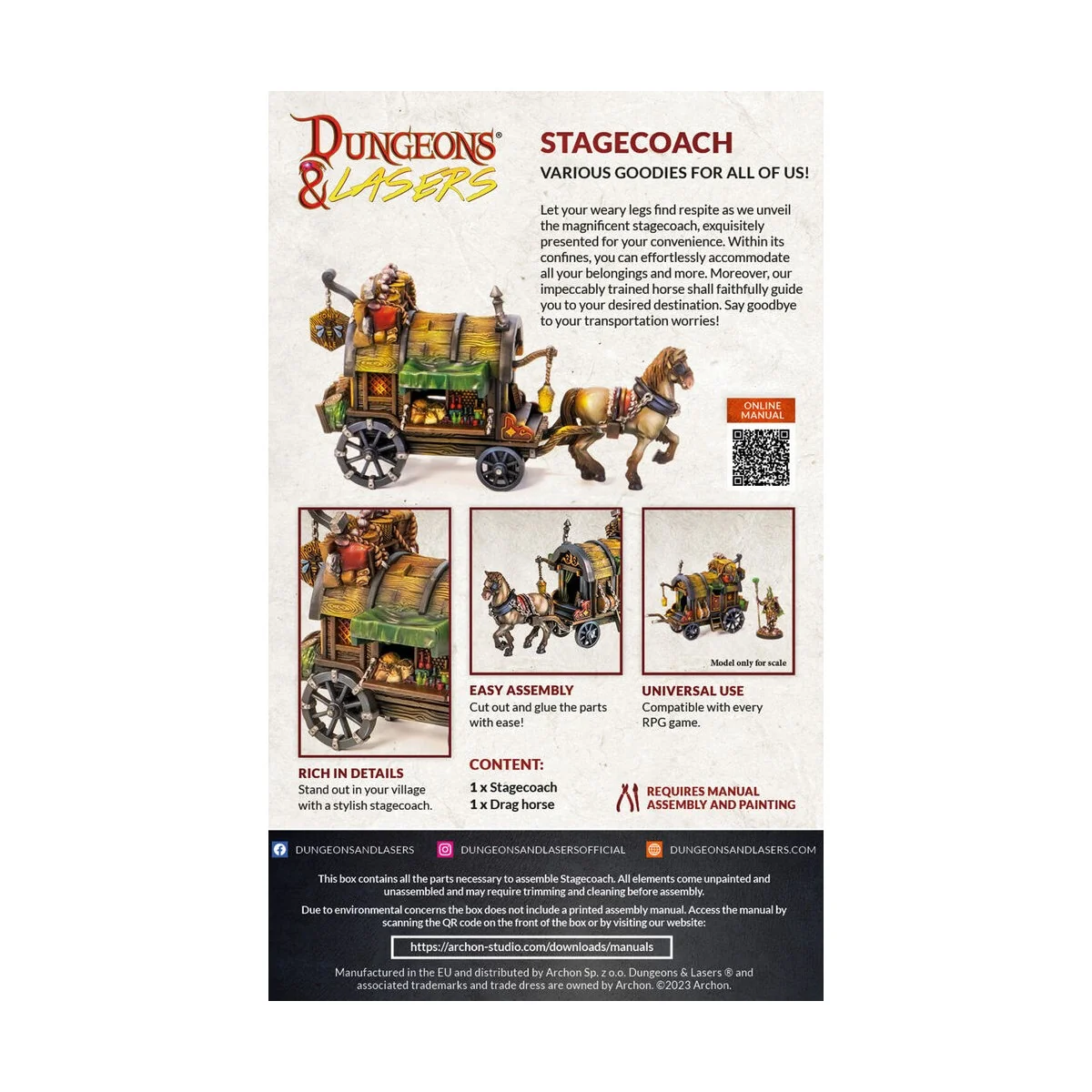 Dungeons & Lasers Miniatures: STAGECOACH - Archon Studio DNL0060