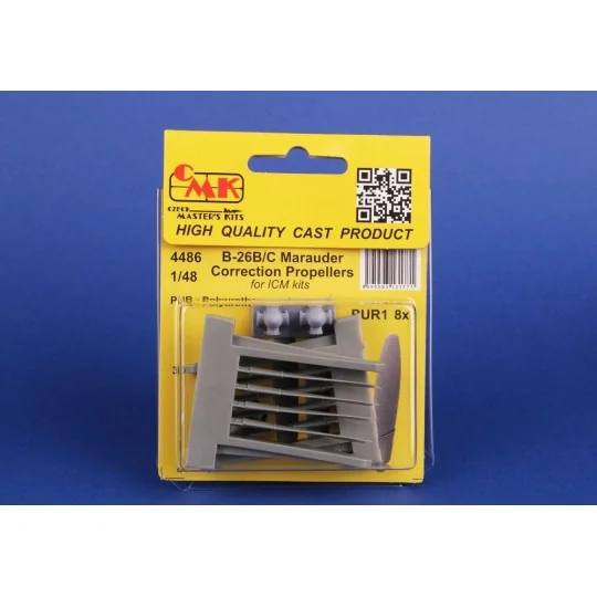 B-26B/C Marauder Correction Propellers / for ICM kit, 1/48 - CMK 12... B-26B/C Marauder Correction Propellers / for ICM kit, 1/48 - CMK 12...