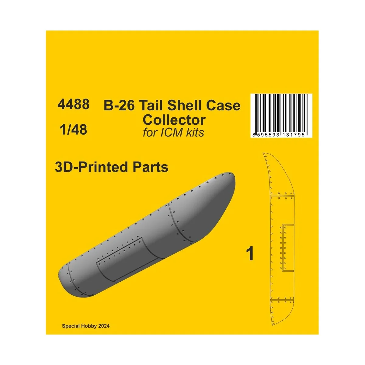 B-26 Tail Shell Case Collector / for ICM kit, 1/48 - CMK 129-4488
