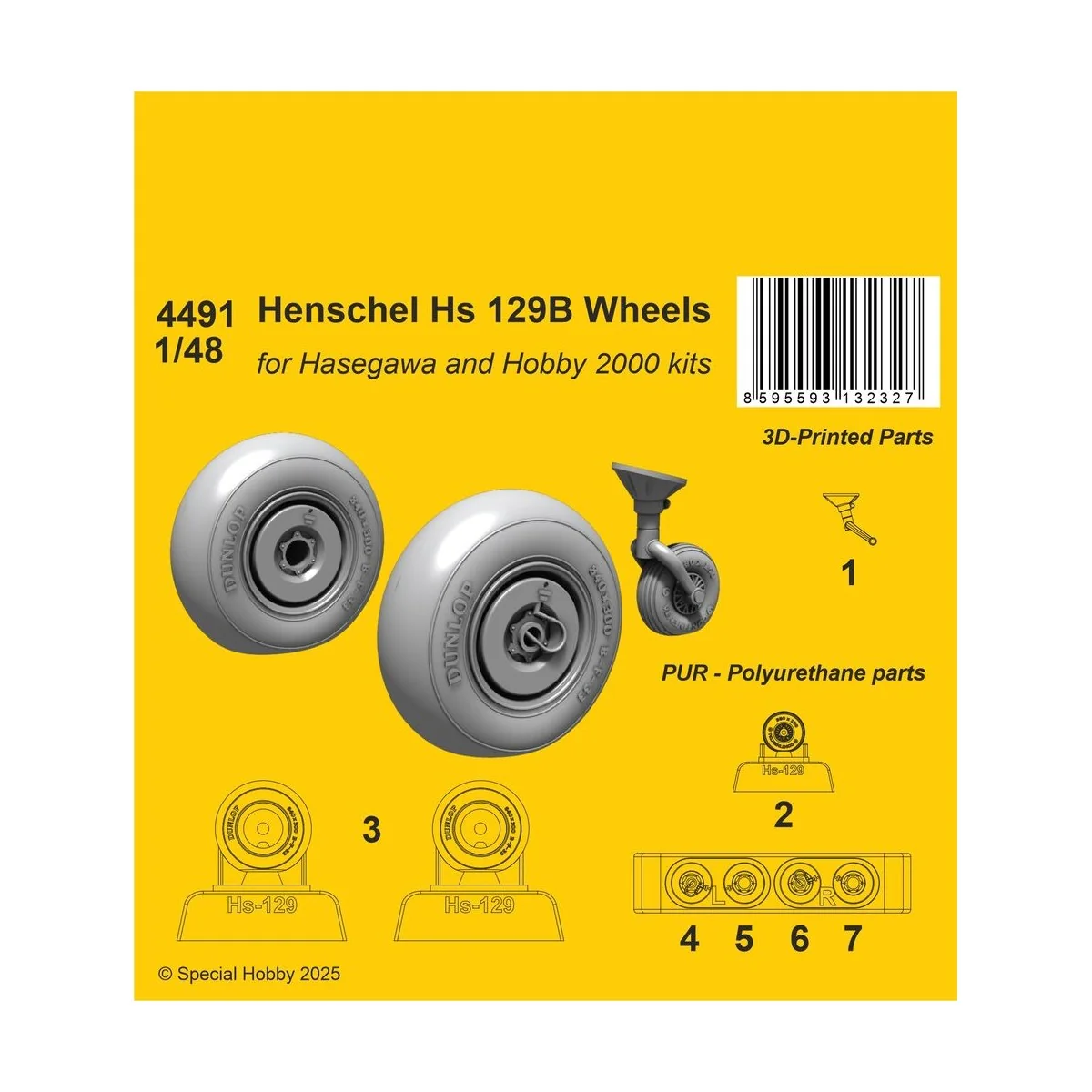 Henschel Hs 129B Wheels / for Hasegawa and Hobby 2000 kits, 1/48 - ... Henschel Hs 129B Wheels / for Hasegawa and Hobby 2000 kits, 1/48 - ...