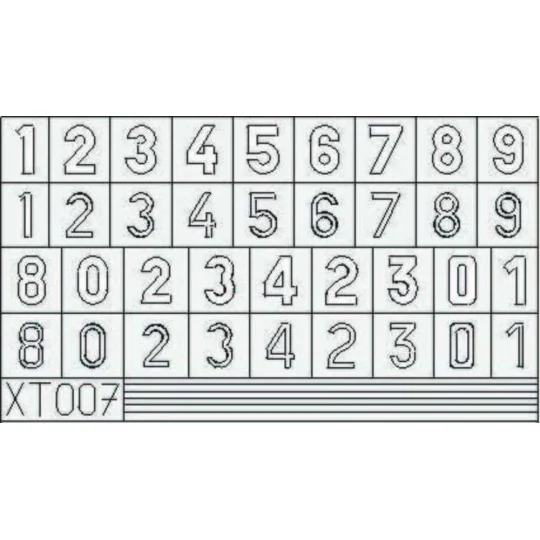 German Number small - Eduard Accessories XT007
