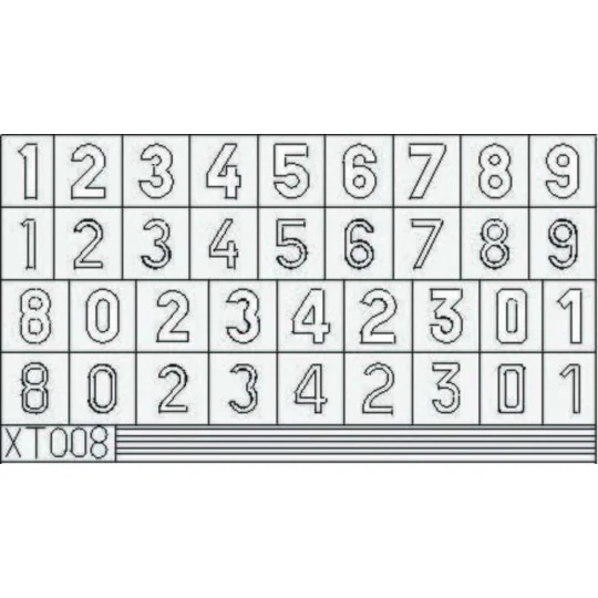 German Number Medium, 1/35 - Eduard Accessories XT008