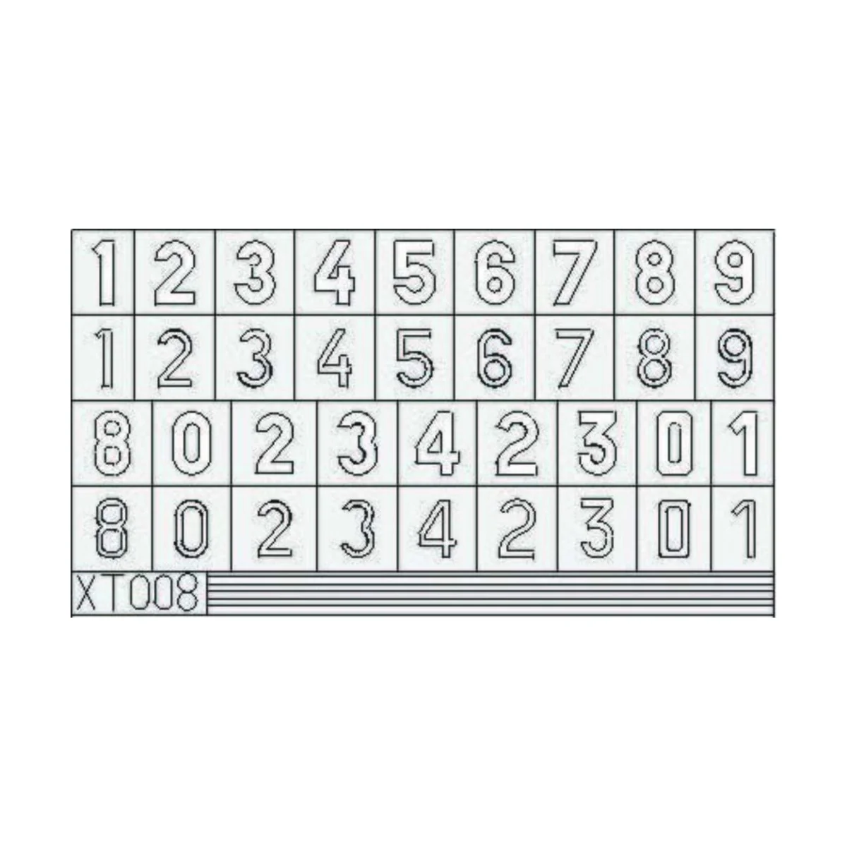 German Number Medium, 1/35 - Eduard Accessories XT008