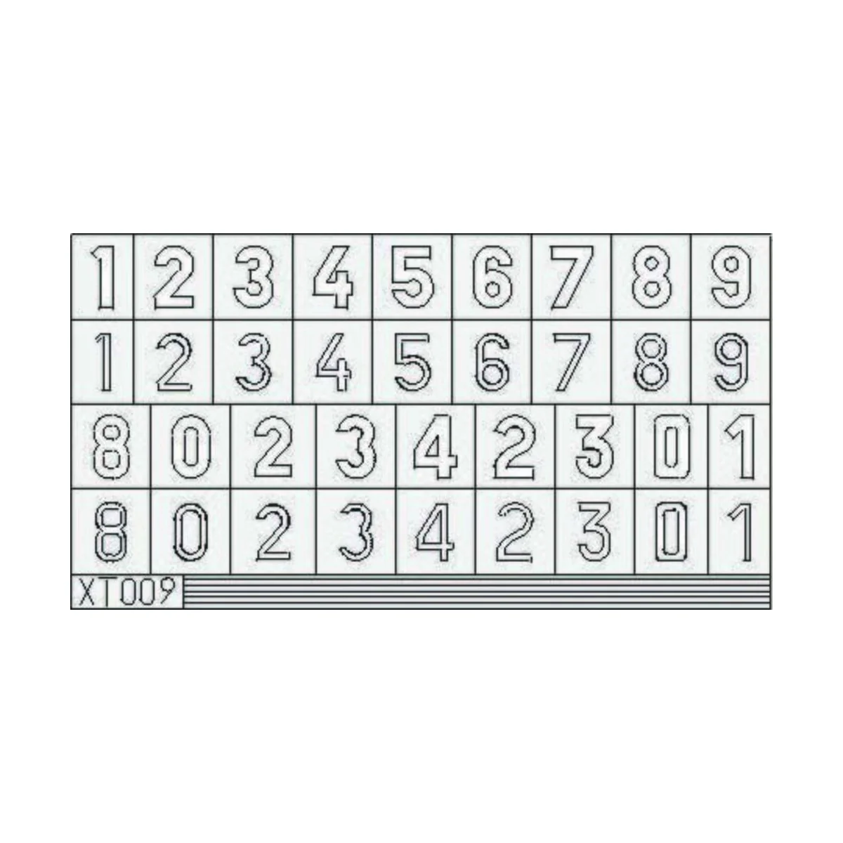 German Numbers Large, 1/35 - Eduard Accessories XT009