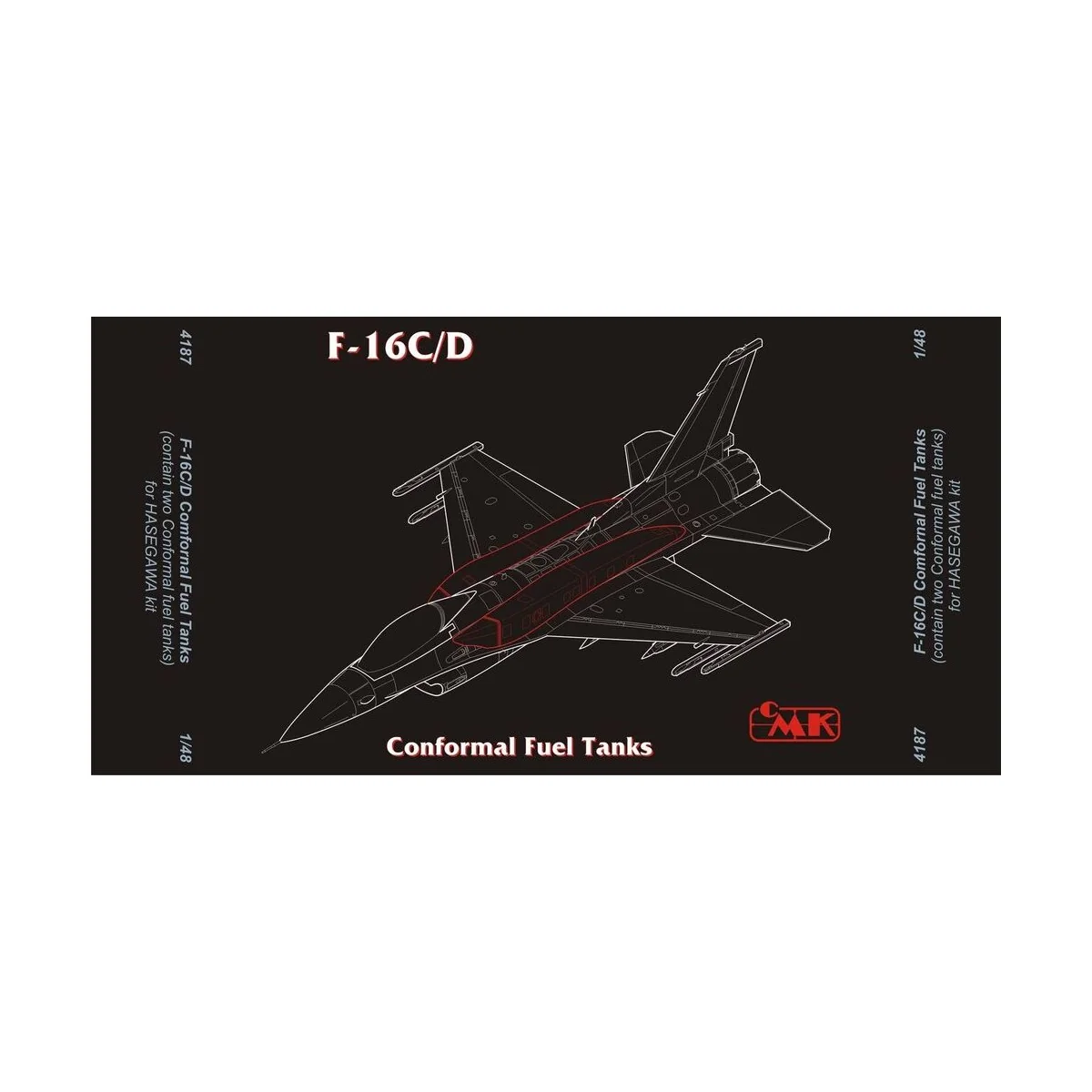 F-16C/D Conformal Fuel Tanks für Hasegawa-Bausatz - CMK 129-4187