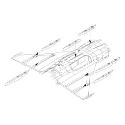 JAS-39C Gripen-Correction Wing racks, 1/48 - CMK 129-4304