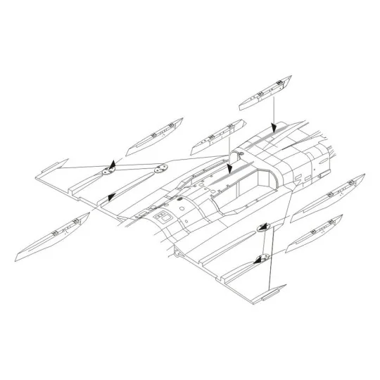JAS-39C Gripen-Correction Wing racks, 1/48 - CMK 129-4304