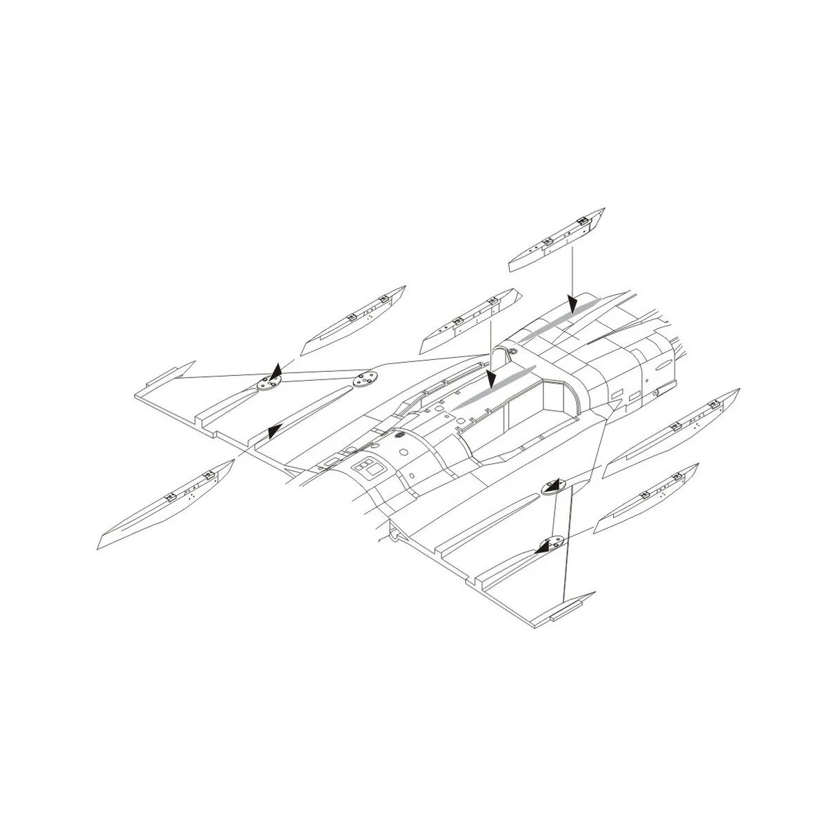 JAS-39C Gripen-Correction Wing racks, 1/48 - CMK 129-4304