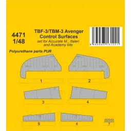 TBF-3/TBM-3 Avenger Control Surfaces, 1/48 - CMK 129-4471