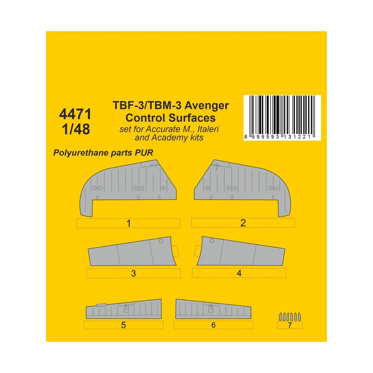 TBF-3/TBM-3 Avenger Control Surfaces - CMK 129-4471
