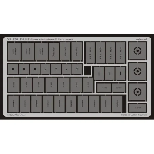 F-16 Falcon etch stencil data mask - Eduard Accessories XL520