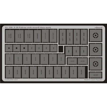 F-16 Falcon etch stencil data mask - Eduard Accessories XL520
