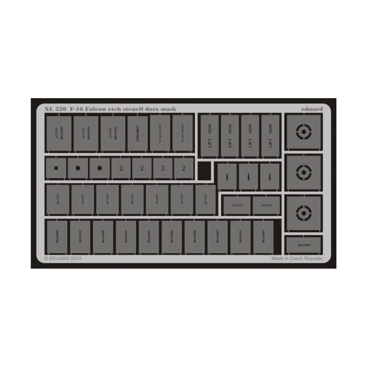 F-16 Falcon etch stencil data mask - Eduard Accessories XL520