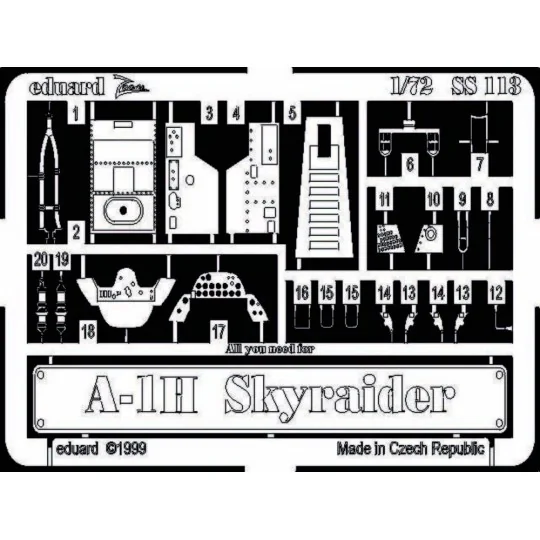 A-1H Skyraider, 1/72 - Eduard Accessories SS113
