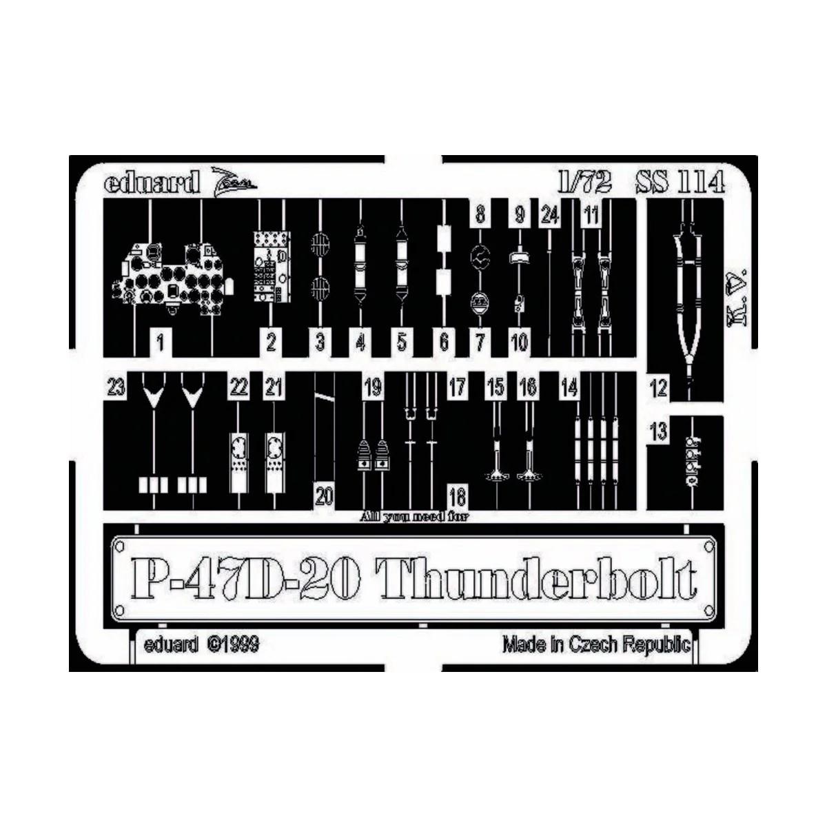 P-47D-20 Thunderbolt für Academy Bausatz, 1/72 - Eduard Accessories...