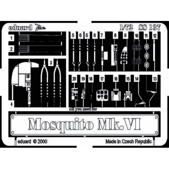 DH.98 Mosquito Mk.VI, 1/72 - Eduard Accessories SS137
