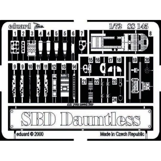 SBD Dauntless, 1/72 - Eduard Accessories SS145 SBD Dauntless, 1/72 - Eduard Accessories SS145
