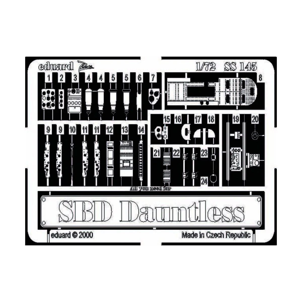 SBD Dauntless, 1/72 - Eduard Accessories SS145 SBD Dauntless, 1/72 - Eduard Accessories SS145