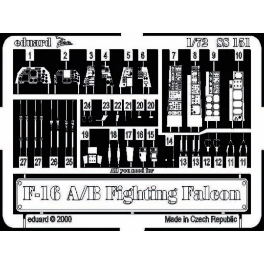 F-16 A/B Fighting Falcon, 1/72 - Eduard Accessories SS151