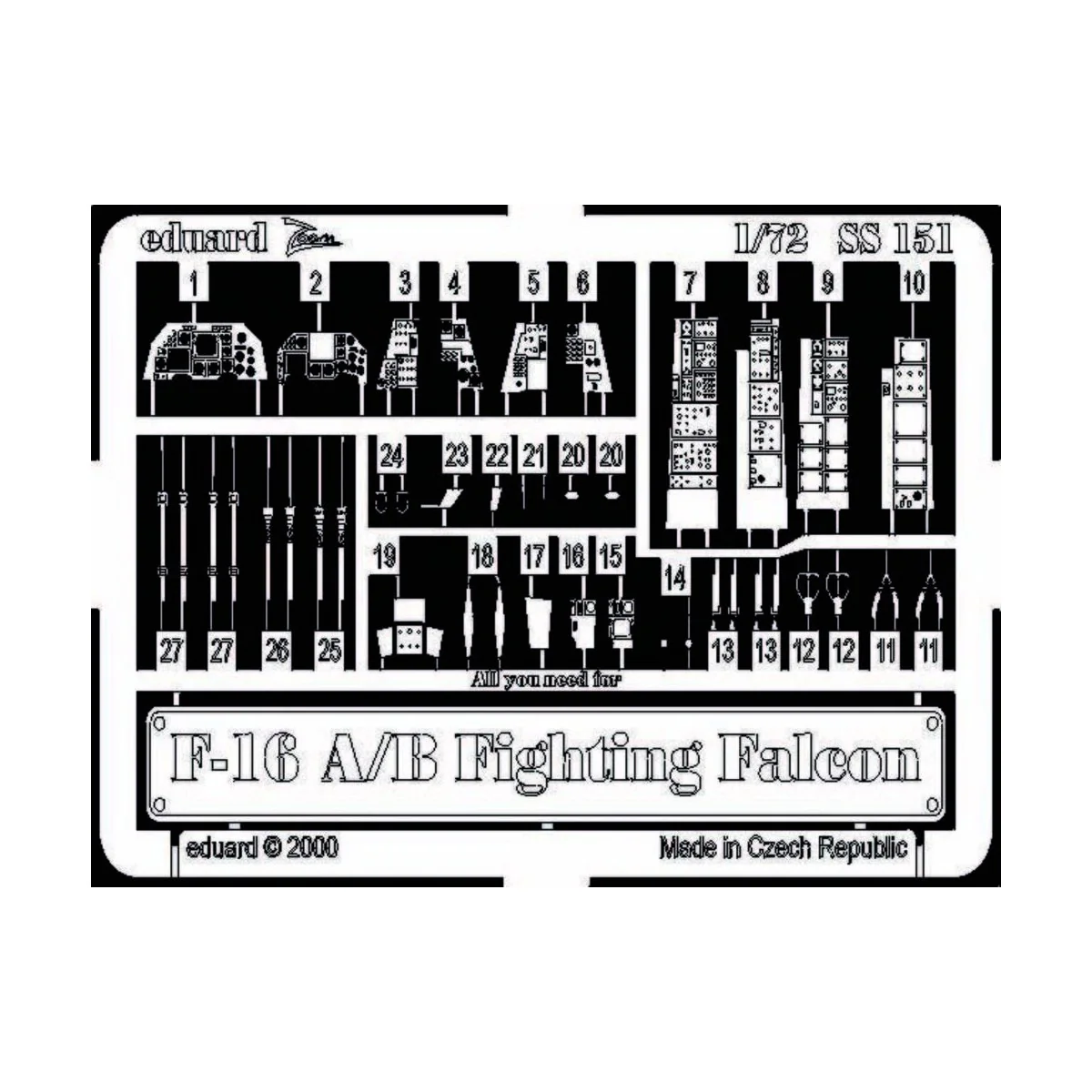 F-16 A/B Fighting Falcon, 1/72 - Eduard Accessories SS151