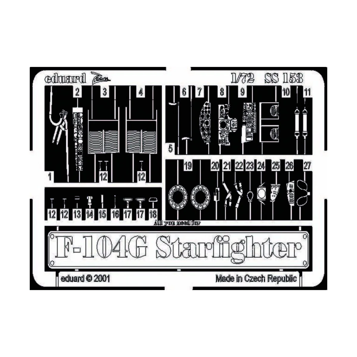 F-104G Starfighter, 1/72 - Eduard Accessories SS153 F-104G Starfighter, 1/72 - Eduard Accessories SS153