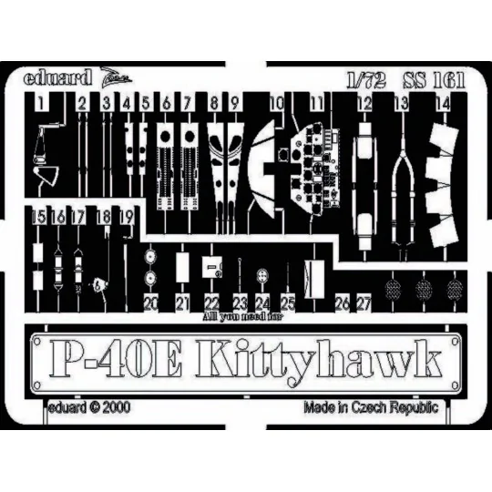 P-40E Kittyhawk, 1/72 - Eduard Accessories SS161 P-40E Kittyhawk, 1/72 - Eduard Accessories SS161