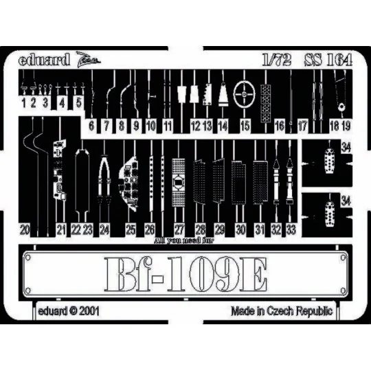 Bf-109E, 1/72 - Eduard Accessories SS164 Bf-109E, 1/72 - Eduard Accessories SS164
