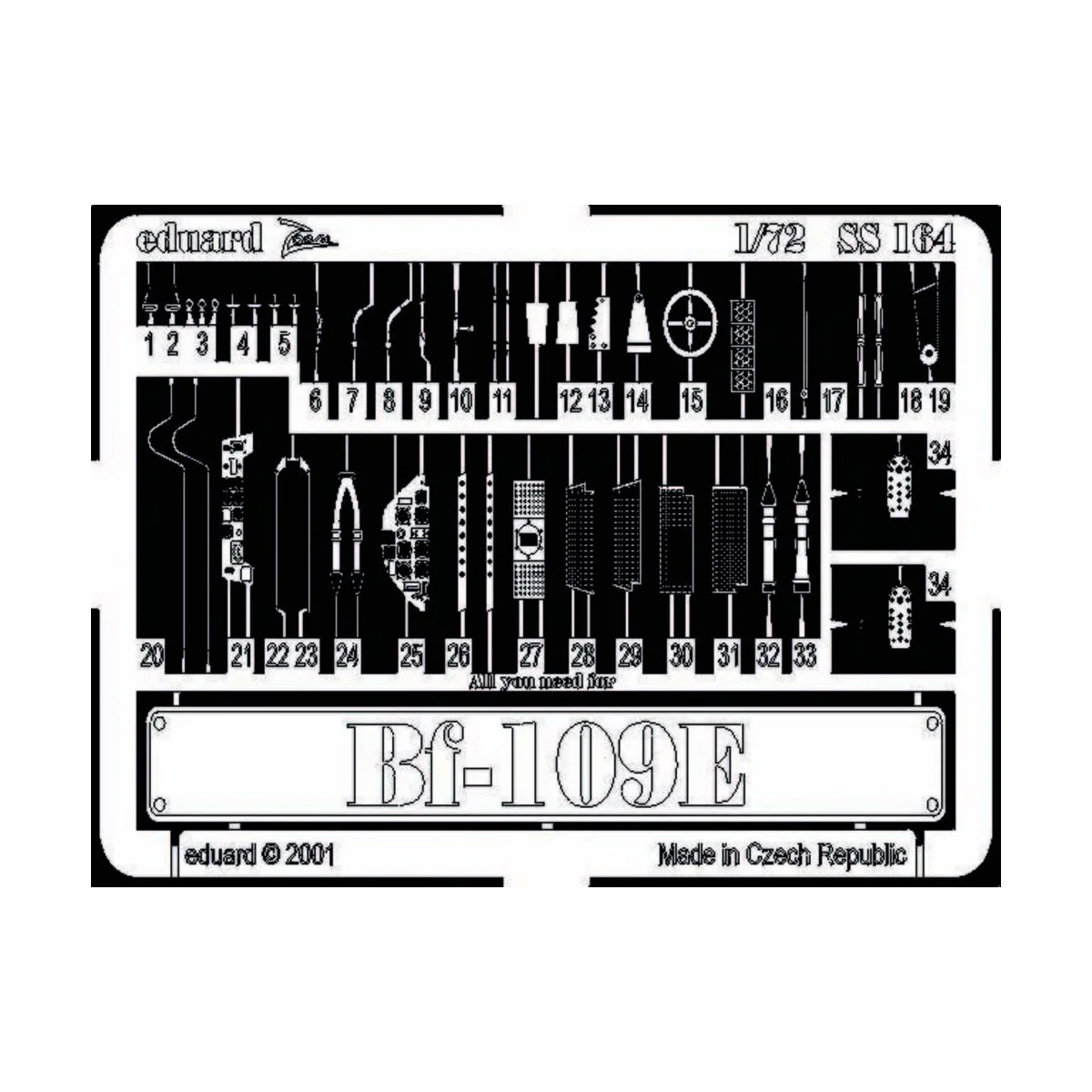 Bf-109E, 1/72 - Eduard Accessories SS164 Bf-109E, 1/72 - Eduard Accessories SS164