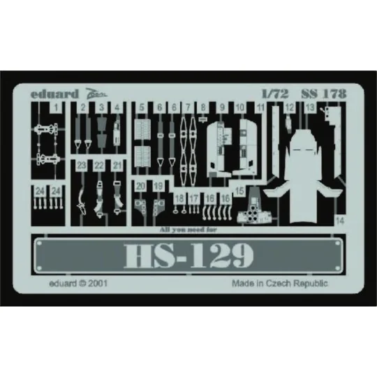 Henschel Hs-129, 1/72 - Eduard Accessories SS178